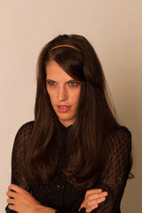 Tan Studded Leather Headband