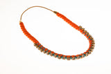 Neon Orange Pop Color Rope Headband/Necklace- Hair Accessory