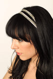 Silver Chevron Double Banded Headband- Hair Accessory