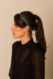 Electric Blue Leather Studded Headband