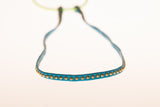 Electric Blue Leather Studded Headband