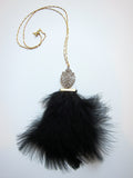 Art Deco Feather Pendant Necklace