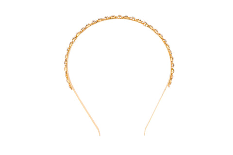 Gold Dainty Crystal Floral Headband