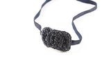 Midnight Blue Beaded Knot Headband- Hair Accessory
