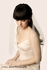 White Elbow Length Bridal Veil - Hair Accessory